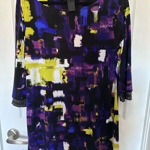 Women's Purple & Black Abstract Print Tunic.